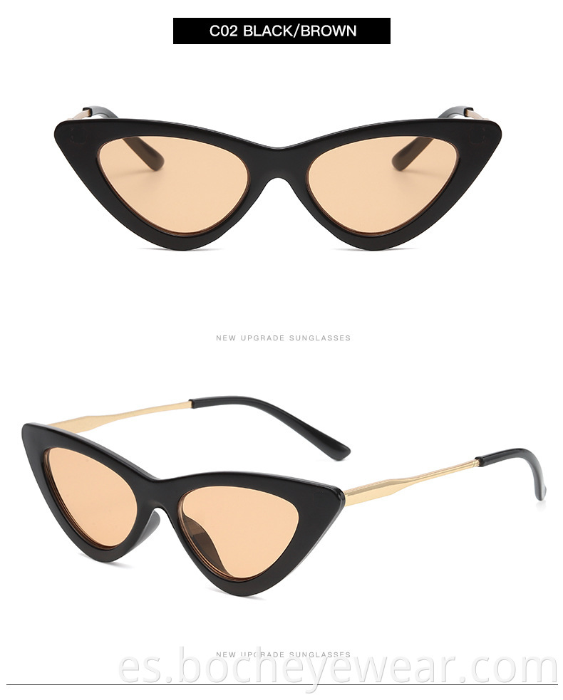 Retro Metal Triangular Cat's Eye Sunglasses